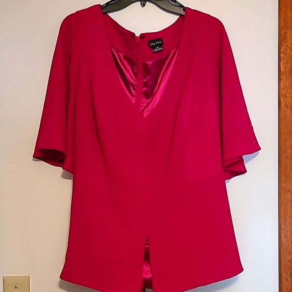 City Chic fuschia pink dressy top 20 or XL - Picture 1 of 6